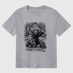 Футболка оверсайз мужская Истинный хозяин Русского леса, цвет: меланж