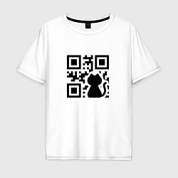 Мужская футболка оверсайз CAT QR CODE