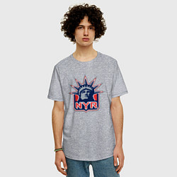 Футболка оверсайз мужская Нью Йорк Рейнджерс New York Rangers, цвет: меланж — фото 2