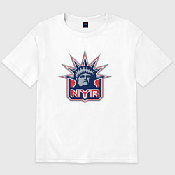 Футболка оверсайз мужская Нью Йорк Рейнджерс New York Rangers, цвет: белый