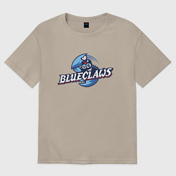 Футболка оверсайз мужская Jersey shore Blue claws - baseball team, цвет: миндальный