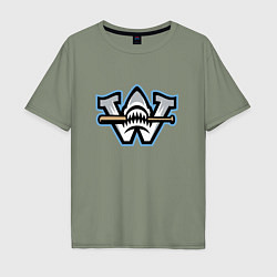 Футболка оверсайз мужская Wilmington sharks - baseball team, цвет: авокадо