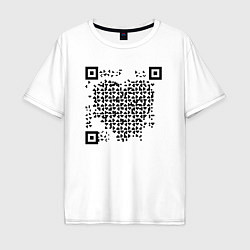 Футболка оверсайз мужская QR-Heart, цвет: белый