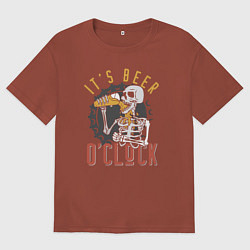 Футболка оверсайз мужская Its beer oclock, цвет: кирпичный