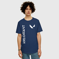 Футболка оверсайз мужская Valorant - Logo, цвет: тёмно-синий — фото 2