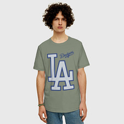 Футболка оверсайз мужская Los Angeles Dodgers - baseball team, цвет: авокадо — фото 2