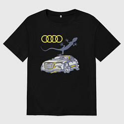 Футболка оверсайз мужская Audi Quattro - зачётное точило!, цвет: черный