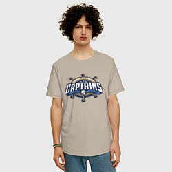 Футболка оверсайз мужская Lake County Captains - baseball team, цвет: миндальный — фото 2