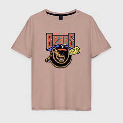 Футболка оверсайз мужская Yakima Bears - baseball team, цвет: пыльно-розовый