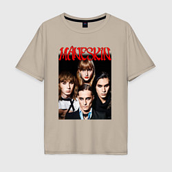 Футболка оверсайз мужская MANESKIN POSTER СОСТАВ, цвет: миндальный