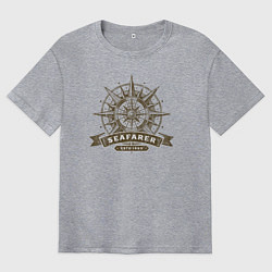 Футболка оверсайз мужская Компас, цвет: меланж