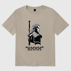 Футболка оверсайз мужская The Witcher HMMM, цвет: миндальный