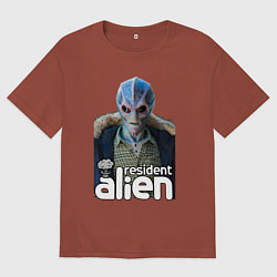 Футболка оверсайз мужская Resident alien, цвет: кирпичный