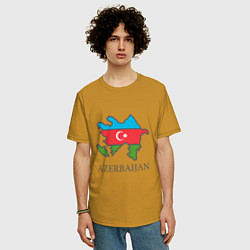 Футболка оверсайз мужская Map Azerbaijan, цвет: горчичный — фото 2