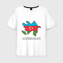 Футболка оверсайз мужская Map Azerbaijan, цвет: белый