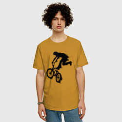 Футболка оверсайз мужская ВЕЛОСПОРТ BMX Racing ВЕЛОСИПЕДИСТ, цвет: горчичный — фото 2