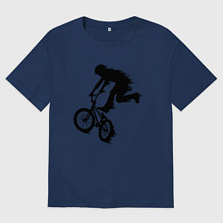 Футболка оверсайз мужская ВЕЛОСПОРТ BMX Racing ВЕЛОСИПЕДИСТ, цвет: тёмно-синий