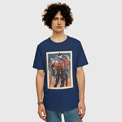 Футболка оверсайз мужская Yoru art, цвет: тёмно-синий — фото 2