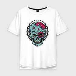 Футболка оверсайз мужская Cool skull! Grin!, цвет: белый