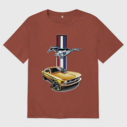 Футболка оверсайз мужская Mustang motorsport, цвет: кирпичный