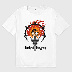 Футболка оверсайз мужская Darkest Dungeon: skull logo, цвет: белый