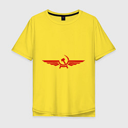 Футболка оверсайз мужская Серп и молот в виде орла, цвет: желтый