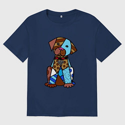 Футболка оверсайз мужская Romero B Dog, цвет: тёмно-синий