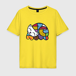 Футболка оверсайз мужская Котик Ромеро Бритто, цвет: желтый