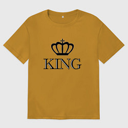 Футболка оверсайз мужская KING Парные Король, цвет: горчичный