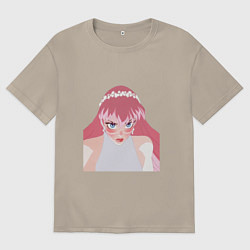 Футболка оверсайз мужская Красавица и Дракон: Белль не в восторге, цвет: миндальный