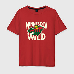 Футболка оверсайз мужская Миннесота Уайлд, Minnesota Wild, цвет: красный