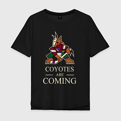 Футболка оверсайз мужская Coyotes are coming, Аризона Койотис, Arizona Coyot, цвет: черный