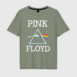 Футболка оверсайз мужская PINK FLOYD - ПИНК ФЛОЙД ЛОГОТИП, цвет: авокадо