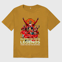 Футболка оверсайз мужская Легенды Манчестера Manchester United Legends, цвет: горчичный