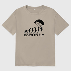 Футболка оверсайз мужская Рожденный летать, цвет: миндальный