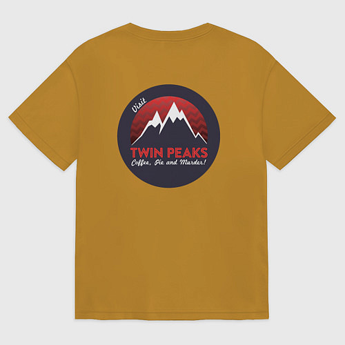 Мужская футболка оверсайз Твин Пикс 2022 ltd / Горчичный – фото 2