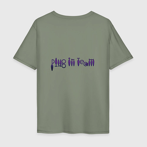 Мужская футболка оверсайз Plug in team Purple by Apkx / Авокадо – фото 2