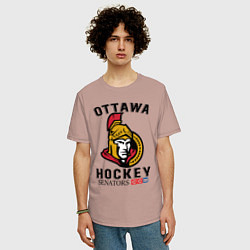 Футболка оверсайз мужская OTTAWA SENATORS ОТТАВА СЕНАТОРЗ, цвет: пыльно-розовый — фото 2