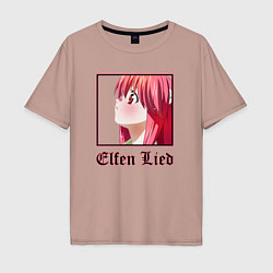 Футболка оверсайз мужская Эльфийская песнь Elfen Lied, цвет: пыльно-розовый