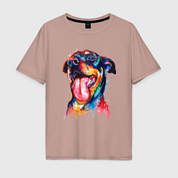 Мужская футболка оверсайз Color rottweiler