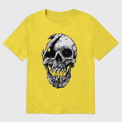 Футболка оверсайз мужская Наикрутейший черепок, цвет: желтый