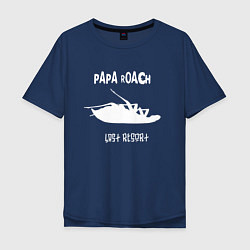 Футболка оверсайз мужская Papa Roach , Папа Роач Рок, цвет: тёмно-синий