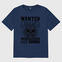Футболка оверсайз мужская Череп в розыске, цвет: тёмно-синий