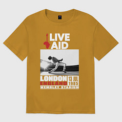 Футболка оверсайз мужская QUEEN LIVE AID 1985, цвет: горчичный