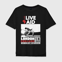 Футболка оверсайз мужская QUEEN LIVE AID 1985, цвет: черный