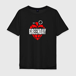 Футболка оверсайз мужская Green day рок группа, цвет: черный