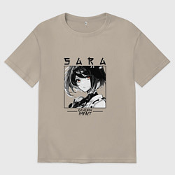 Футболка оверсайз мужская Сара Кудзе, Genshin Impact, цвет: миндальный