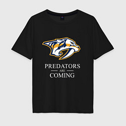 Футболка оверсайз мужская Nashville Predators are Coming Нэшвилл Предаторз, цвет: черный