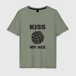 Футболка оверсайз мужская Volleyball - Kiss My Ace, цвет: авокадо