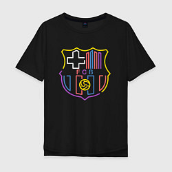 Футболка оверсайз мужская FC Barcelona - Multicolor 2022, цвет: черный